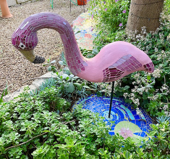Parkinson_Sonja_ Flamingo_2020_ 1mt x 1mt _Mosaic Banyule Open Studios
